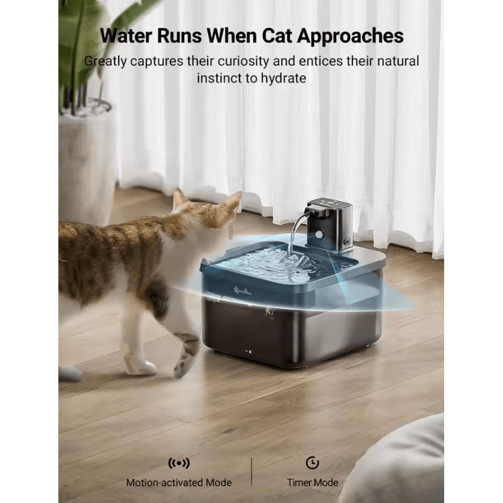 DownyPaws 25L Wireless Cat Water Fountain With Motion Sensor 2