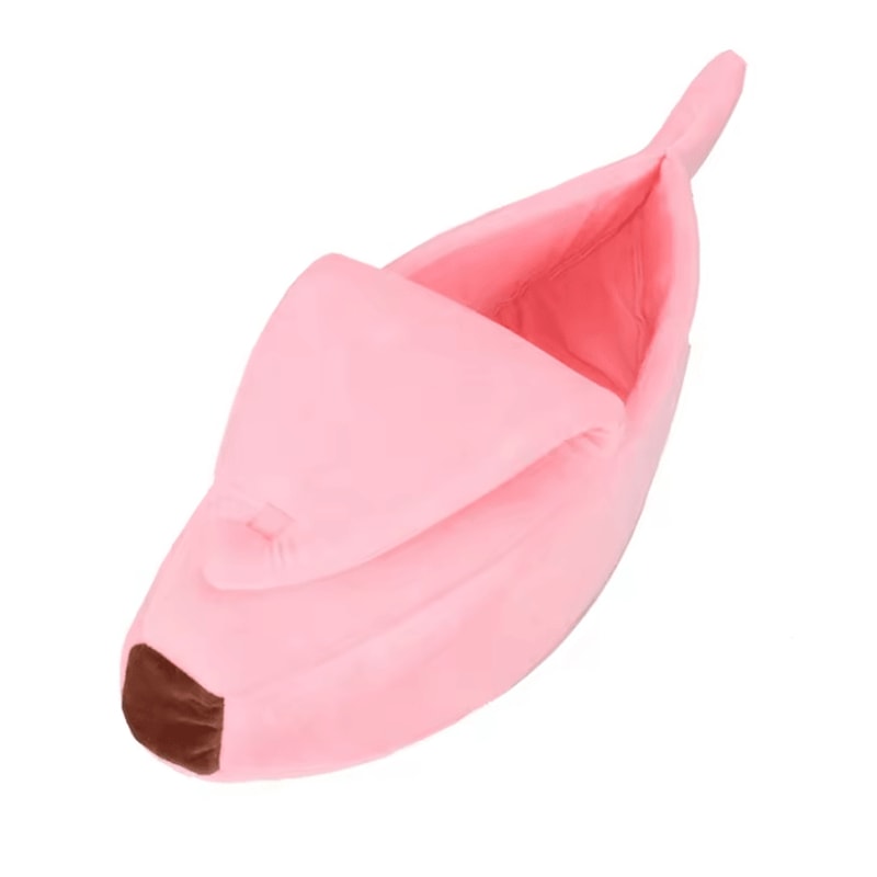 Cute Banana Shape Cat Bed For Cozy Winter Sleep Indoor Comfort 2