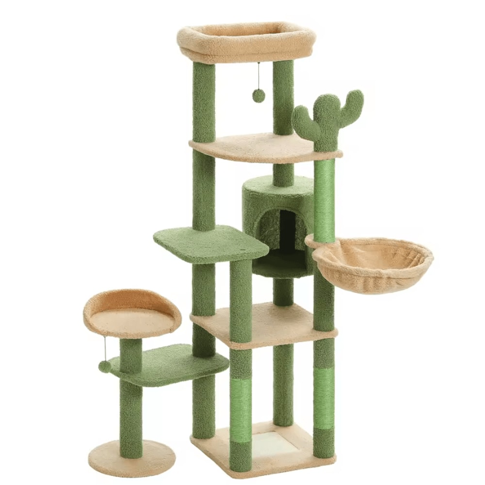 Large HeavyDuty Cat Tree Tower With Oversized Hammock Scratching Posts 4