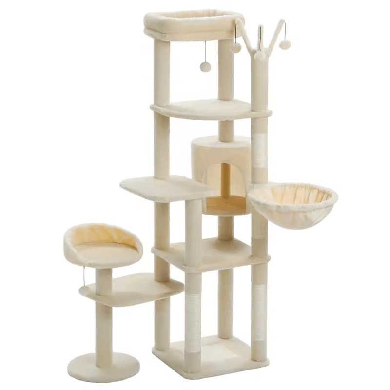 Large HeavyDuty Cat Tree Tower With Oversized Hammock Scratching Posts 9