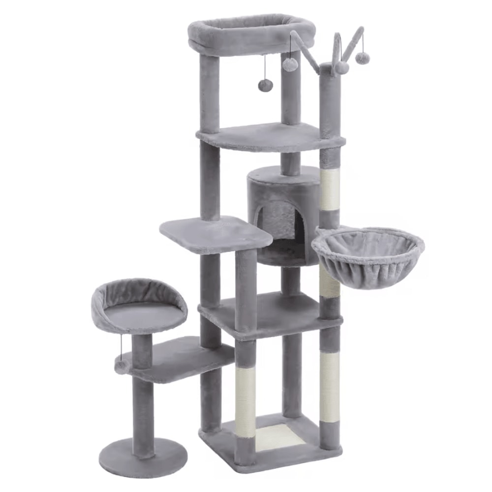 Large HeavyDuty Cat Tree Tower With Oversized Hammock Scratching Posts 8
