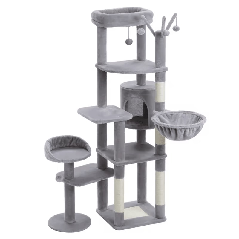 Large HeavyDuty Cat Tree Tower With Oversized Hammock Scratching Posts 8