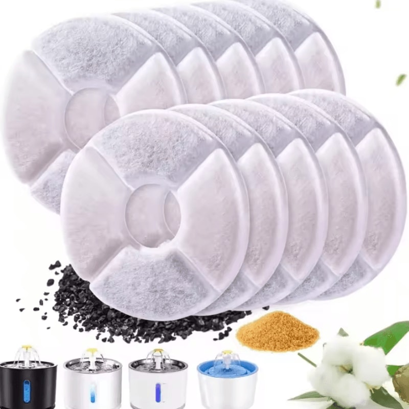 12Pack Activated Carbon Replacement Filters For 16L Cat Water Fountain 0