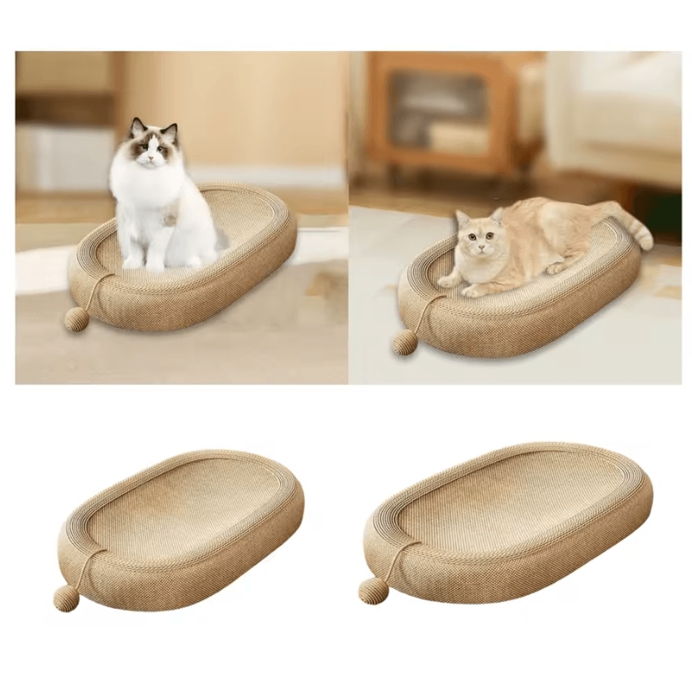 SisalNest Cat Scratcher Lounge Bed With Play Ball 3