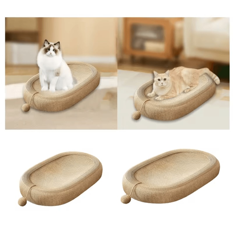 SisalNest Cat Scratcher Lounge Bed With Play Ball 3