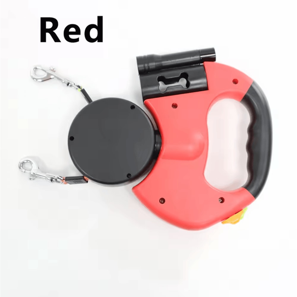 DualGlow 360 Retractable Double Dog Leash With LED Light 2