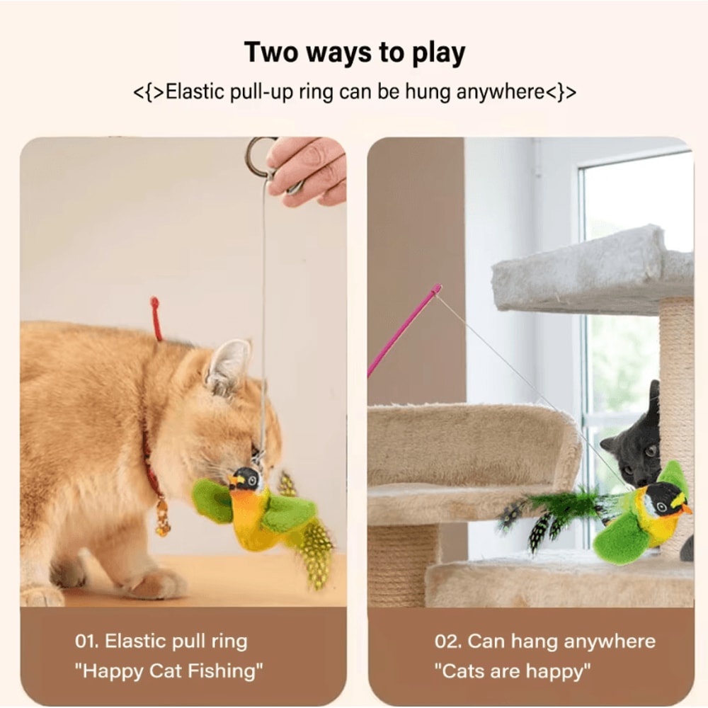 ChirpyPounce Interactive Bird Sound Cat Toy 2