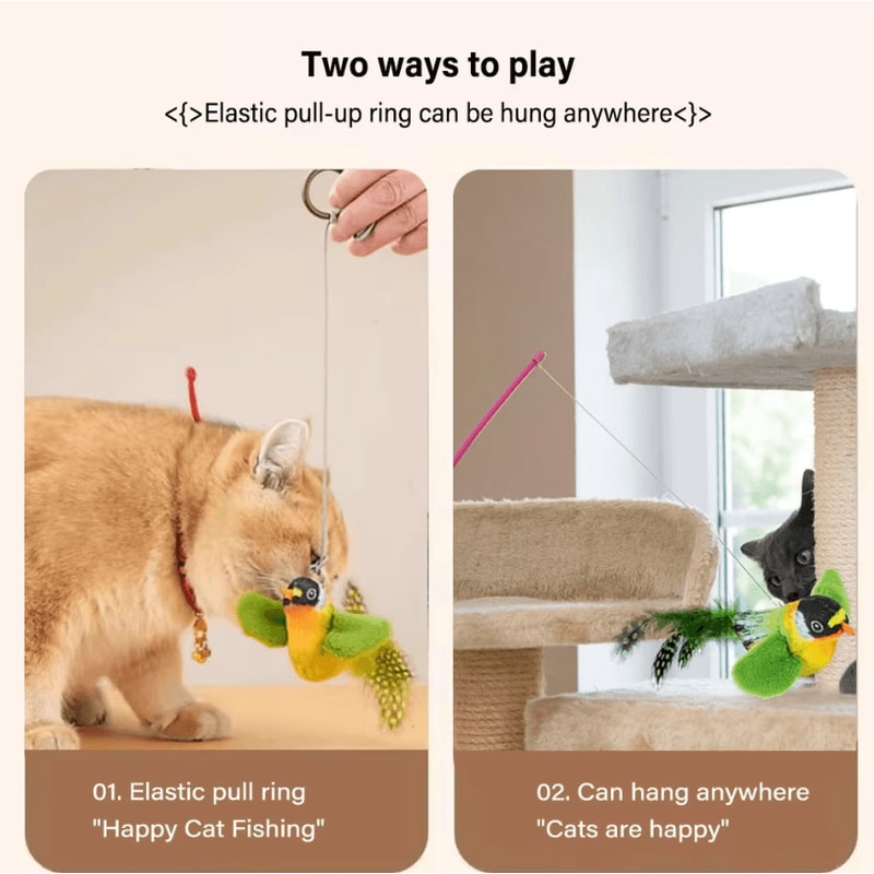 ChirpyPounce Interactive Bird Sound Cat Toy 2