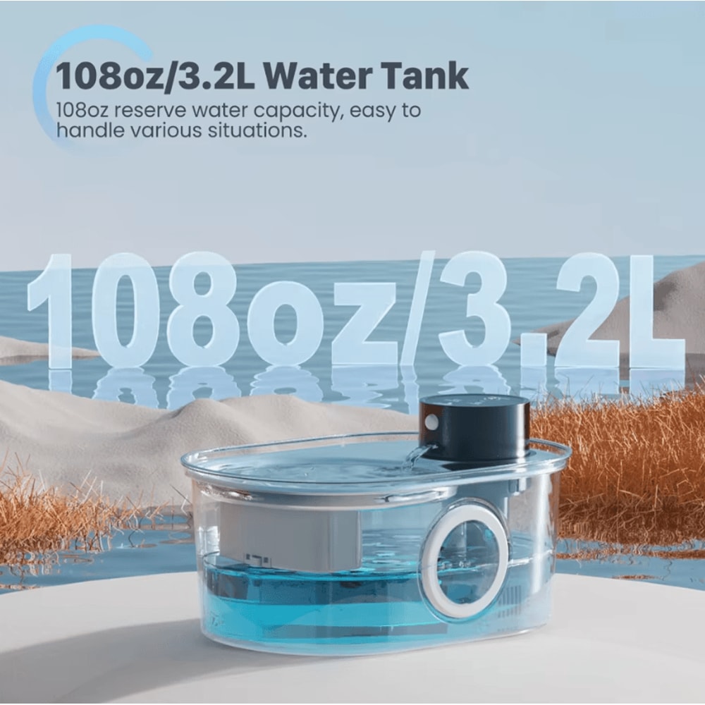 AquaSense Wireless Stainless Steel Pet Water Fountain 0