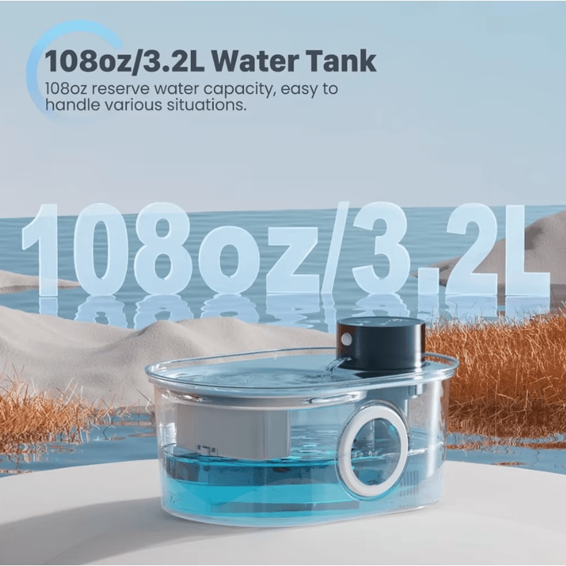 AquaSense Wireless Stainless Steel Pet Water Fountain 0