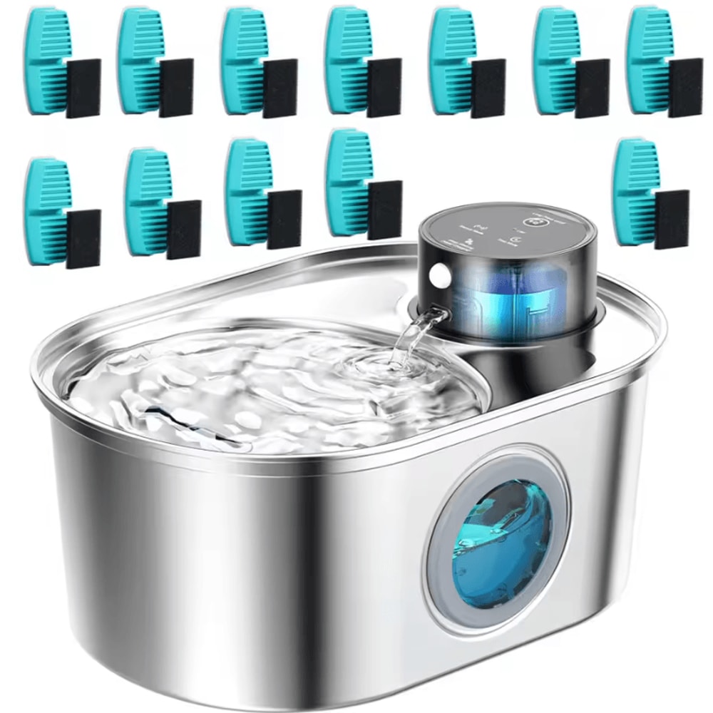 AquaSense Wireless Stainless Steel Pet Water Fountain 5