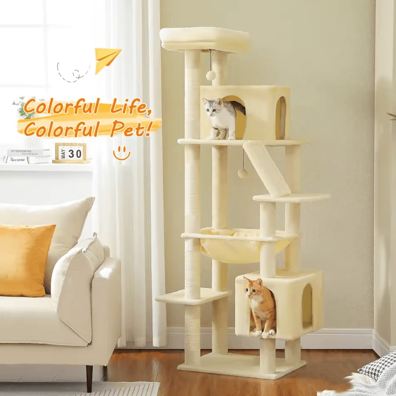 Majestic Haven Large Cat Tree Tower With Condo Beds Scratching Posts 1