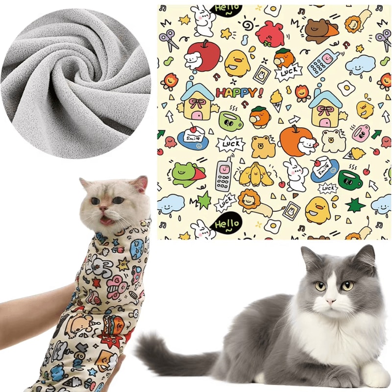 CalmPaws Cat Burrito Wrap For Grooming Nail Trimming Medication Care 1