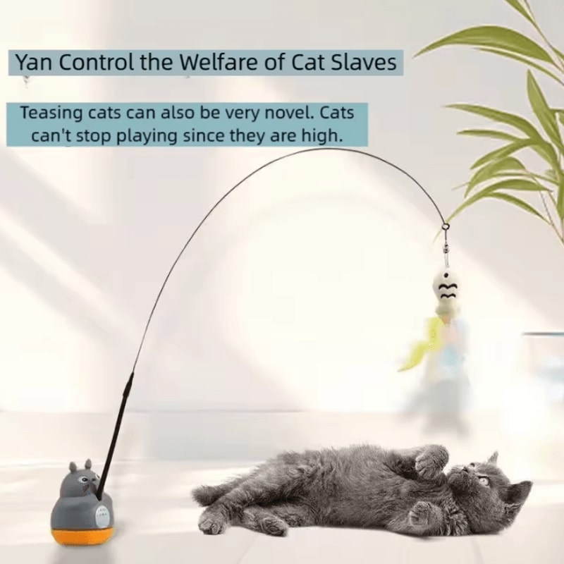 WhirlBell 360 Interactive Feather Wand Toy For Cats Kittens 0