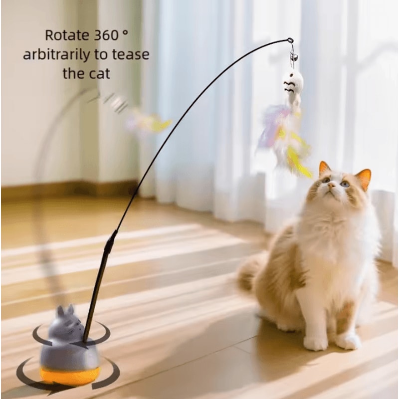 WhirlBell 360 Interactive Feather Wand Toy For Cats Kittens 1