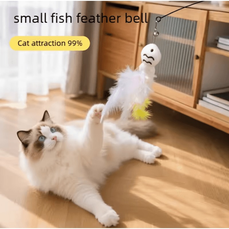 WhirlBell 360 Interactive Feather Wand Toy For Cats Kittens 3