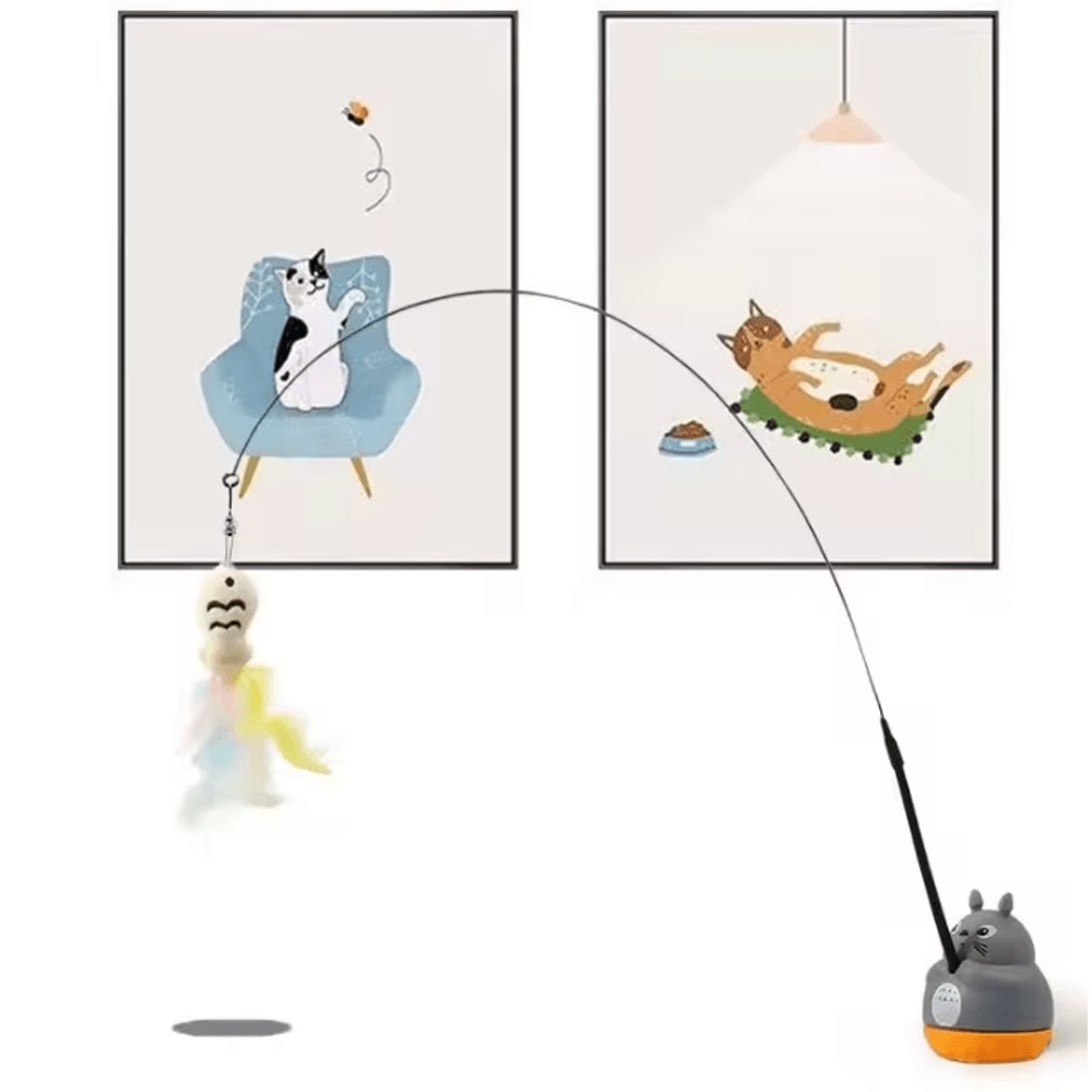 WhirlBell 360 Interactive Feather Wand Toy For Cats Kittens 4