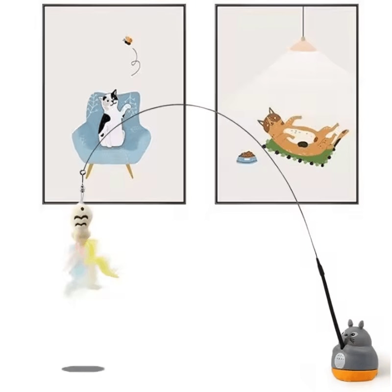 WhirlBell 360 Interactive Feather Wand Toy For Cats Kittens 4