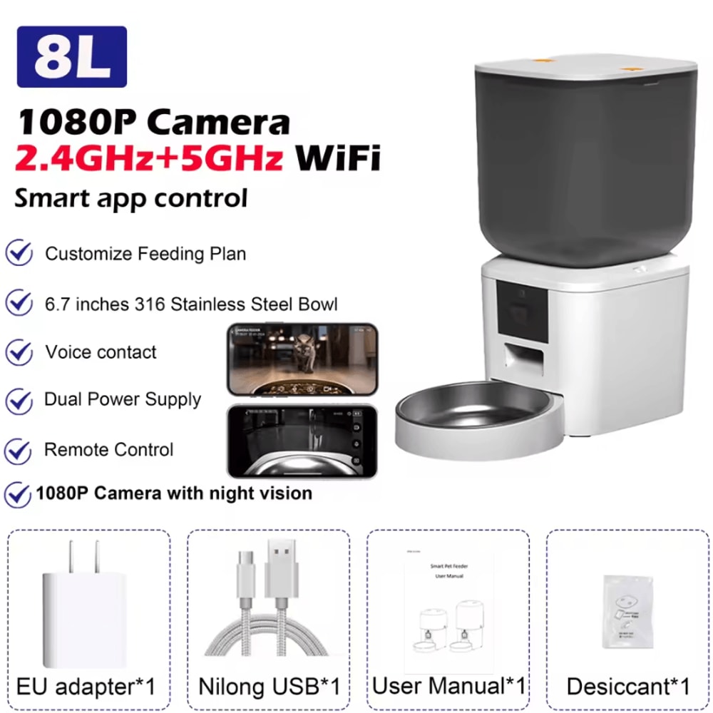Furpipi VisionFeed Smart WiFi Automatic Pet Feeder With 1080P HD Camera 5