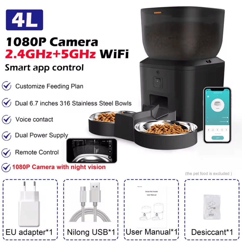 Furpipi VisionFeed Smart WiFi Automatic Pet Feeder With 1080P HD Camera 7