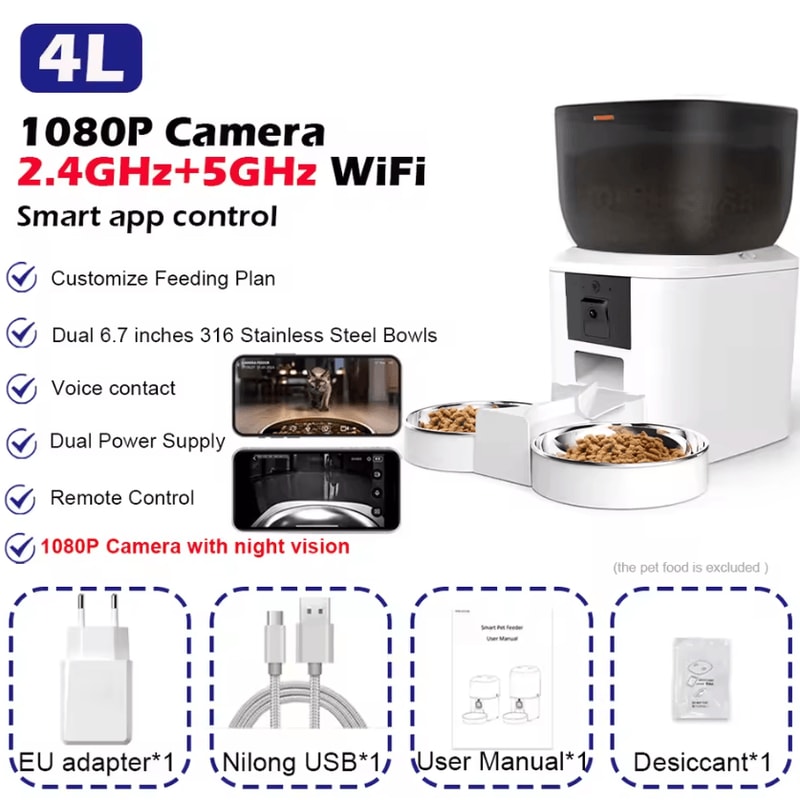 Furpipi VisionFeed Smart WiFi Automatic Pet Feeder With 1080P HD Camera 8