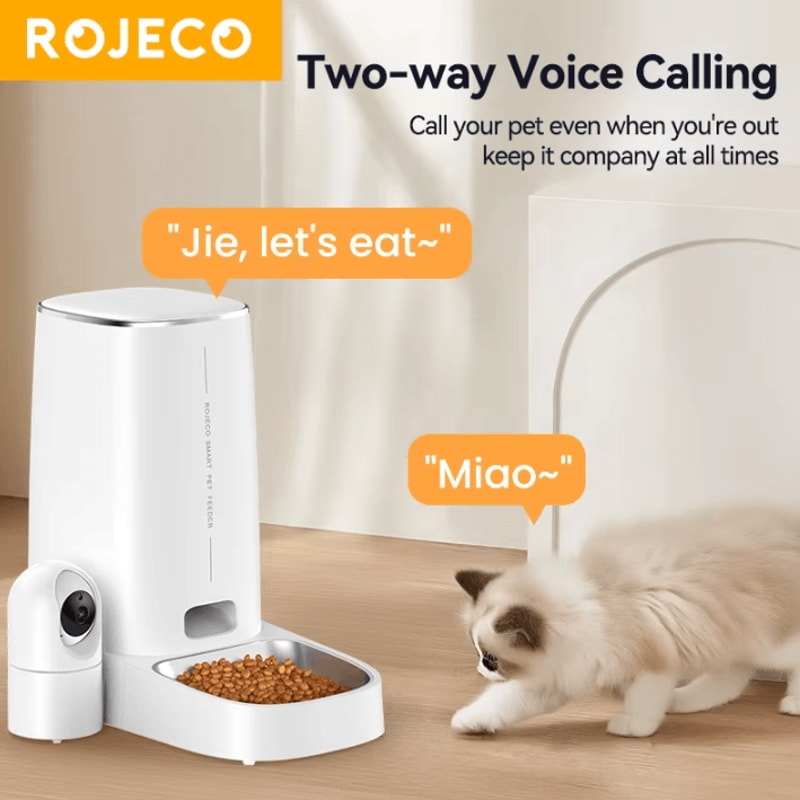 ROJECO SmartView 4L Automatic Pet Feeder With 360 Camera WiFi Control 1