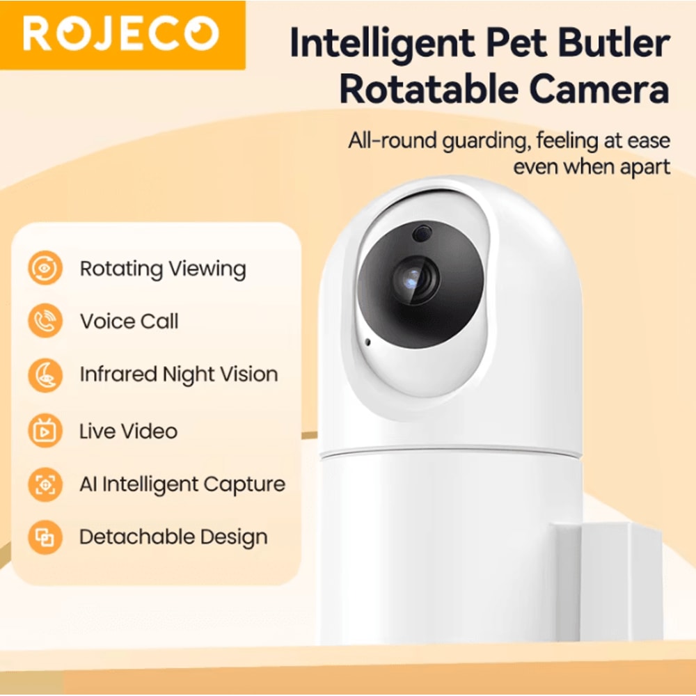ROJECO SmartView 4L Automatic Pet Feeder With 360 Camera WiFi Control 3