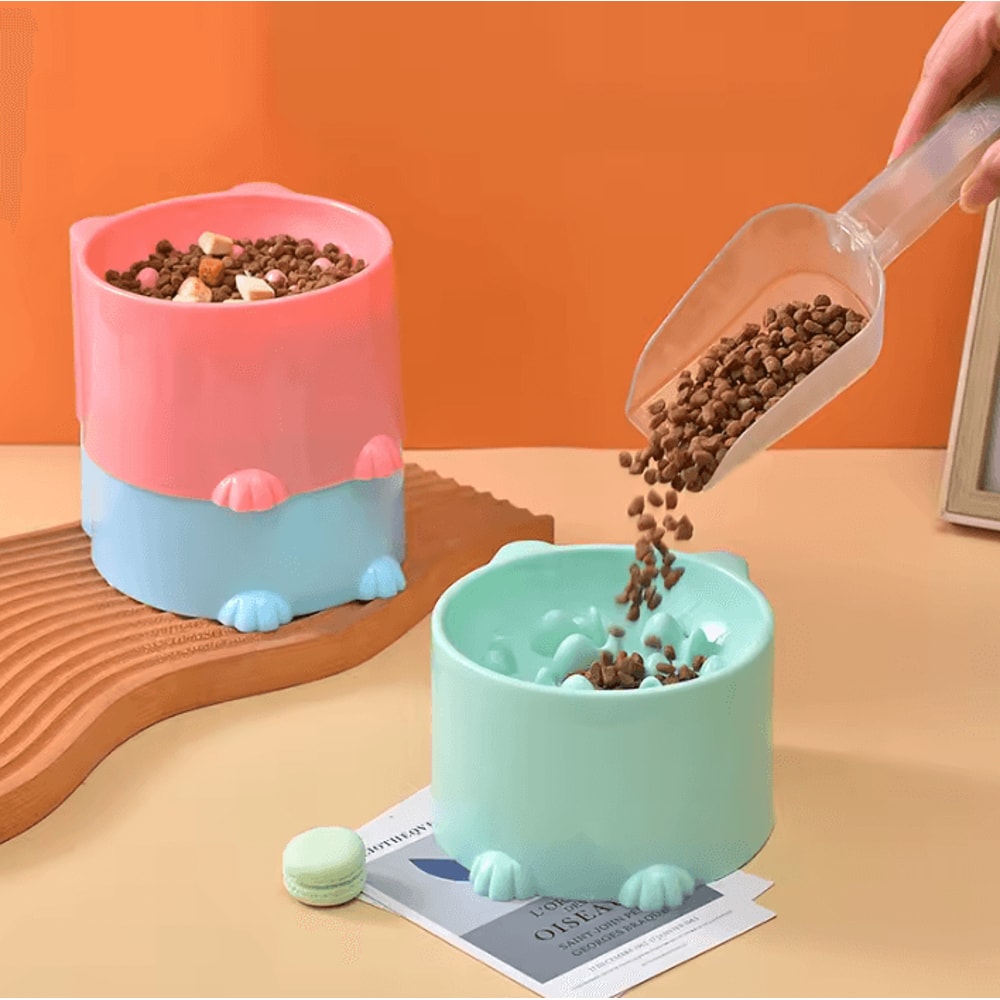 SlowEase Elevated Slow Feeder Bowl For Cats Small Dogs 0