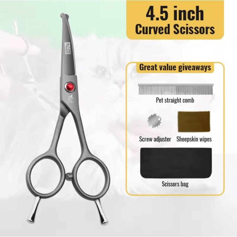 Fenice SafeTip Pet Grooming Scissors Rounded Tip Face Paw Trimming Shears 4