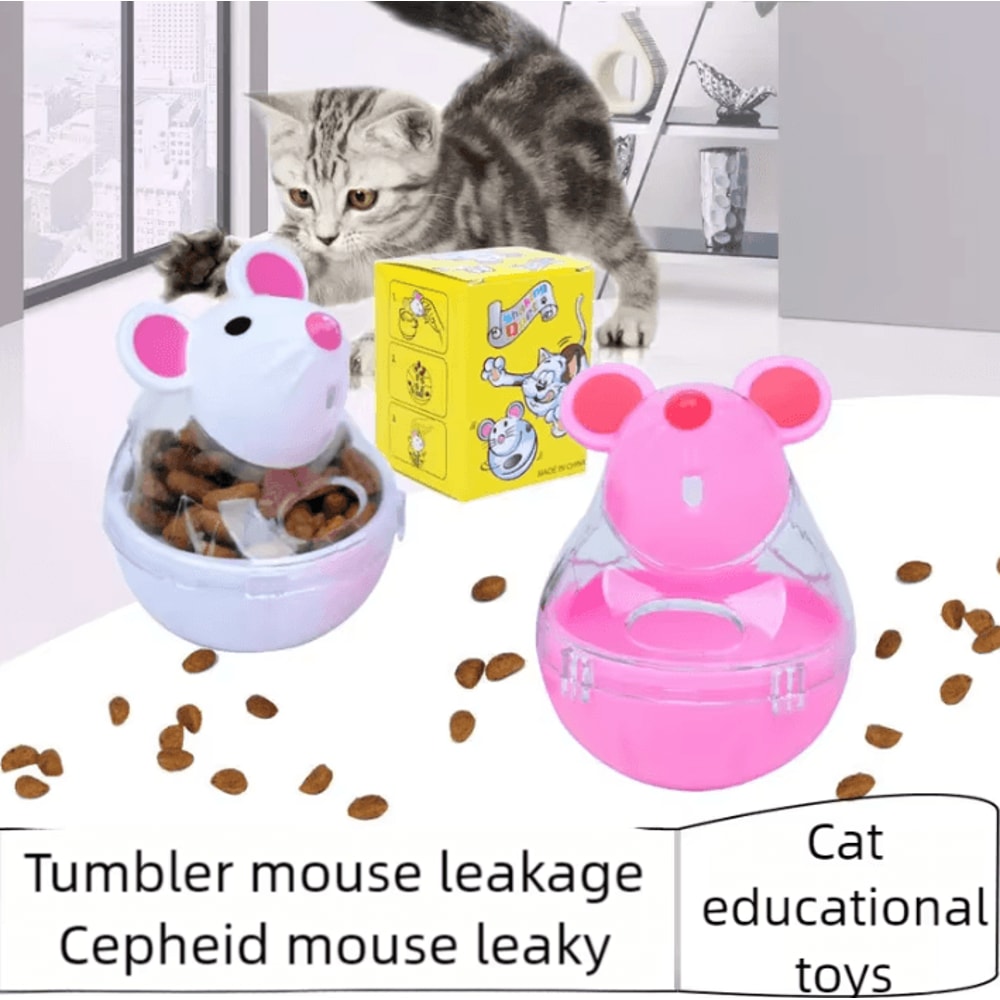 MousePop Interactive Cat Treat Ball Slow Feeder Puzzle Toy For Indoor Cats 0