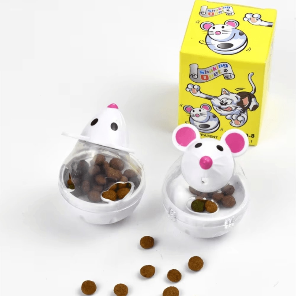 MousePop Interactive Cat Treat Ball Slow Feeder Puzzle Toy For Indoor Cats 3