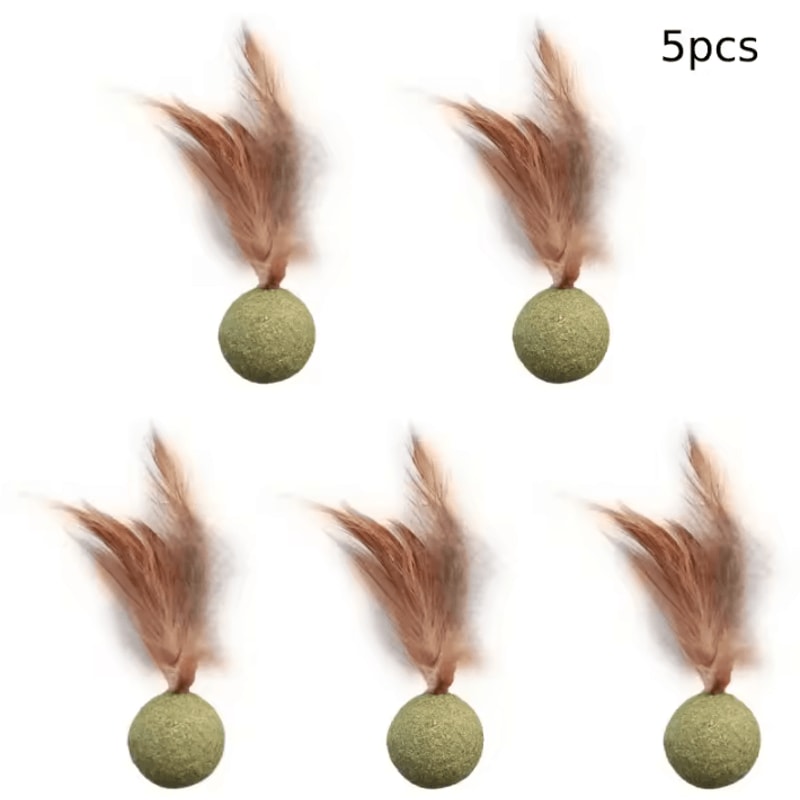 MintyPaws Catnip Ball Toy Edible Cat Mint Treat Teeth Cleaning Toy 5