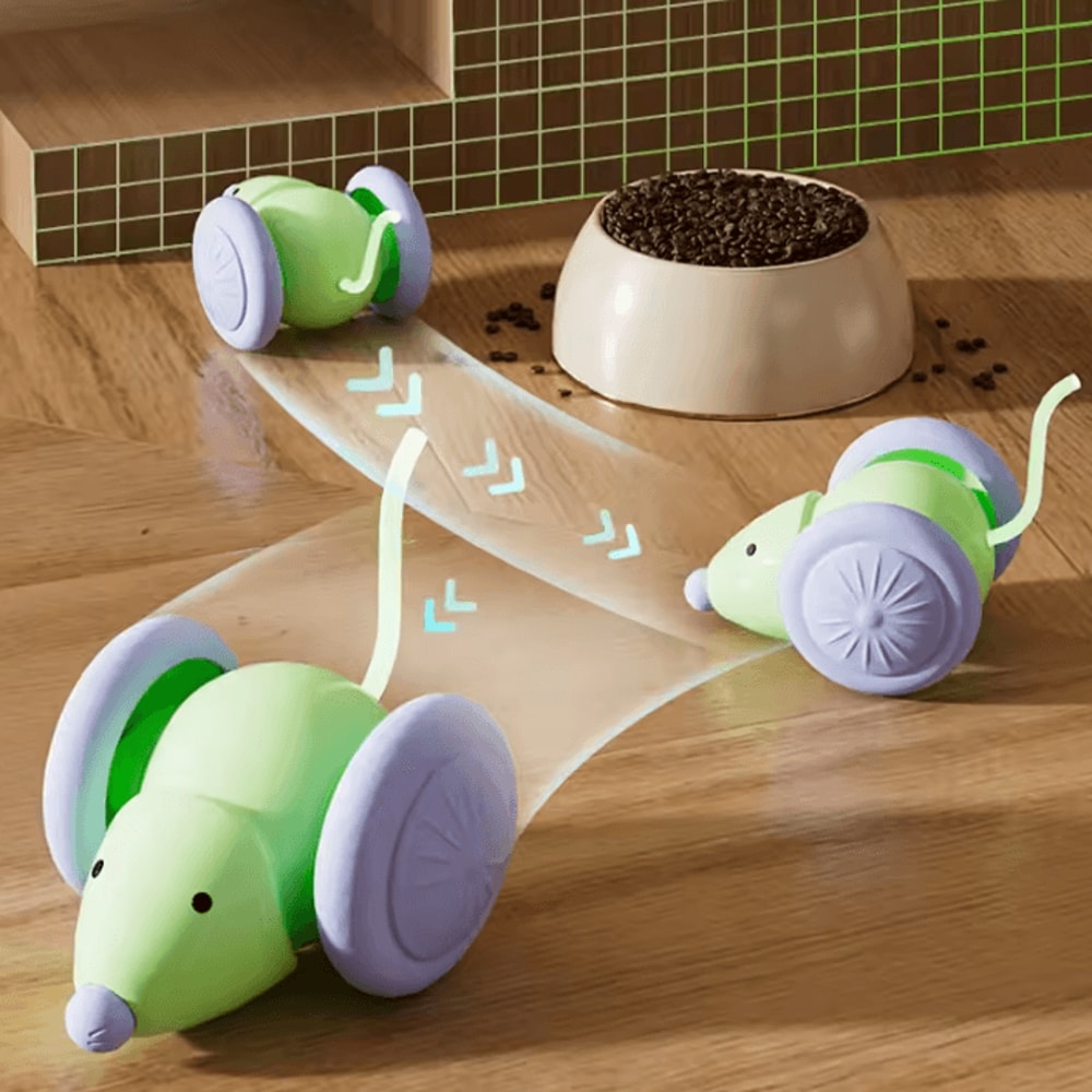 ZoomMouse Interactive Cat Toy Car Rechargeable Smart Mouse With Obstacle Avoidance 1