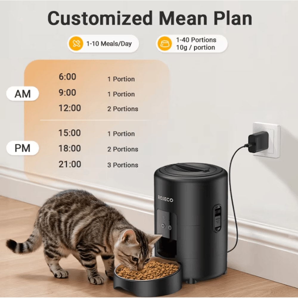 ROJECO SmartFeed 2L Automatic Pet Feeder WiFi App Controlled Cat Dog Food Dispenser 2