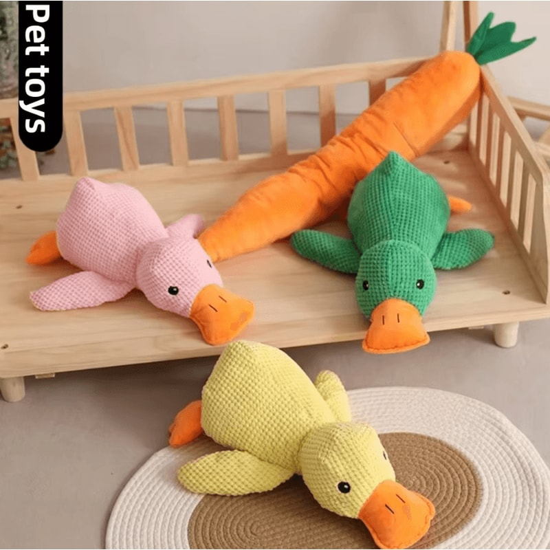DreamDuck Calming Plush Toy Squeaky Sleep Aid Companion For Dogs Puppies 1