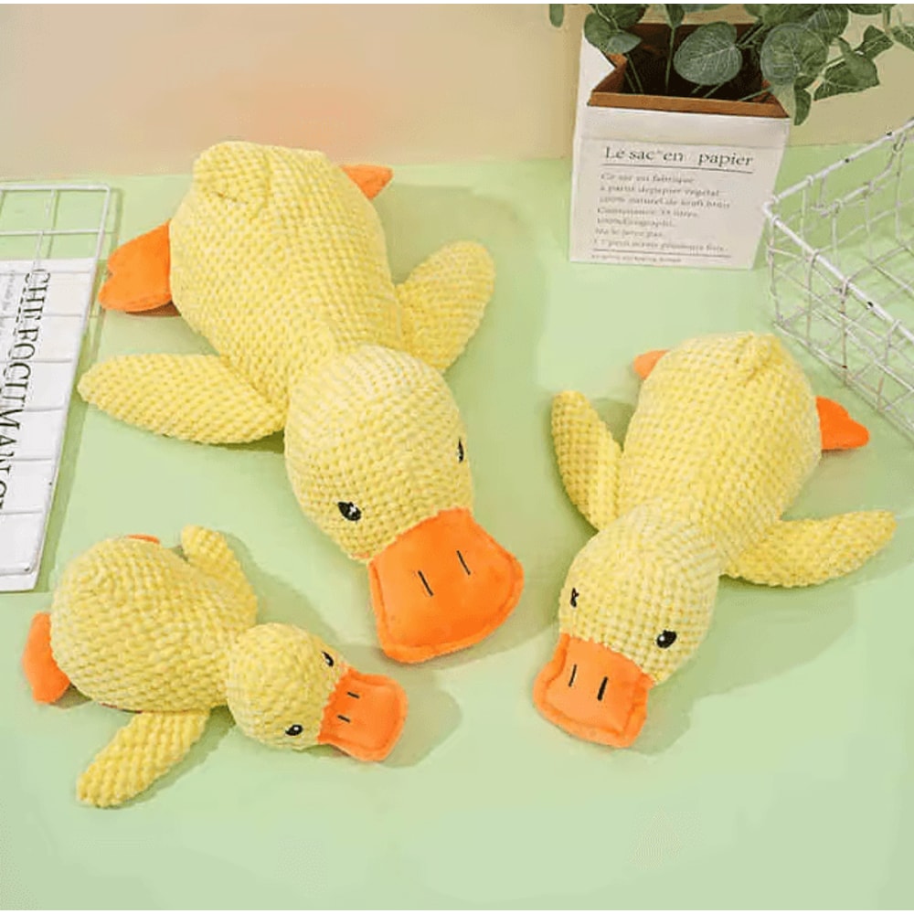 DreamDuck Calming Plush Toy Squeaky Sleep Aid Companion For Dogs Puppies 5