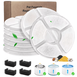 pureflow cat water fountain filter replacement set for 2.4l pet fountains