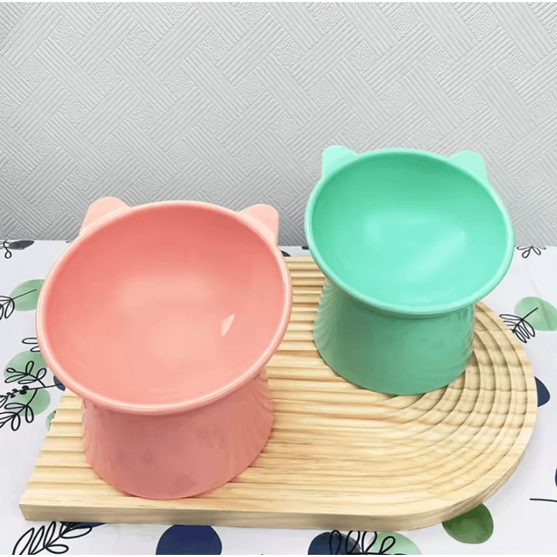 ComfortTilt Elevated Pet Feeding Bowl For Cats Small Dogs 0