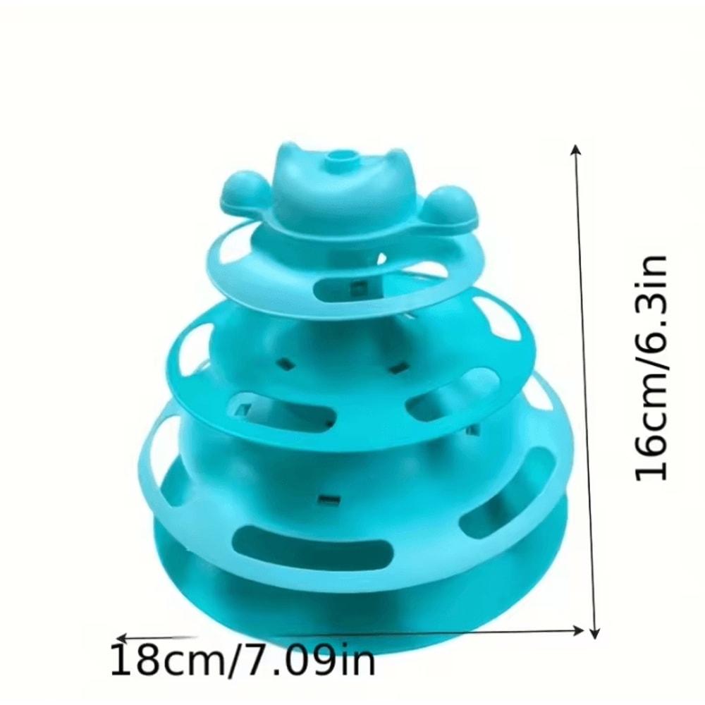 SpinHunt 4Layer Interactive Cat Turntable Toy With Feather Teaser 2