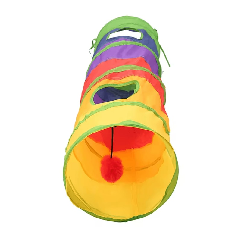 RainbowRush Collapsible Cat Tunnel Play Tube For Indoor Cats Puppies 2