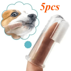 freshpaw soft finger toothbrush set for dogs & cats – 5 piece dental care kit