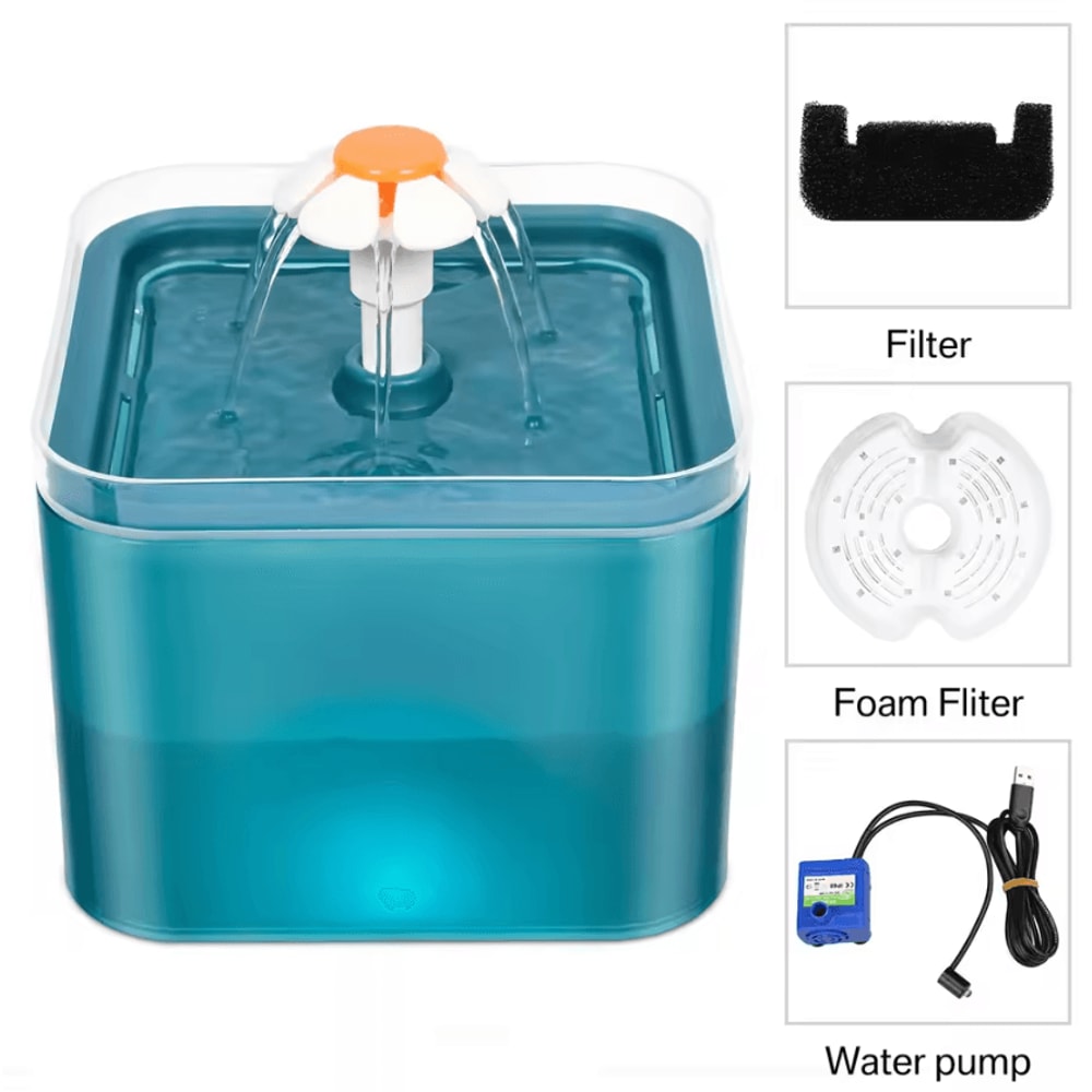 GlowFlow 2L Automatic Cat Water Fountain With LED Filtration System 5