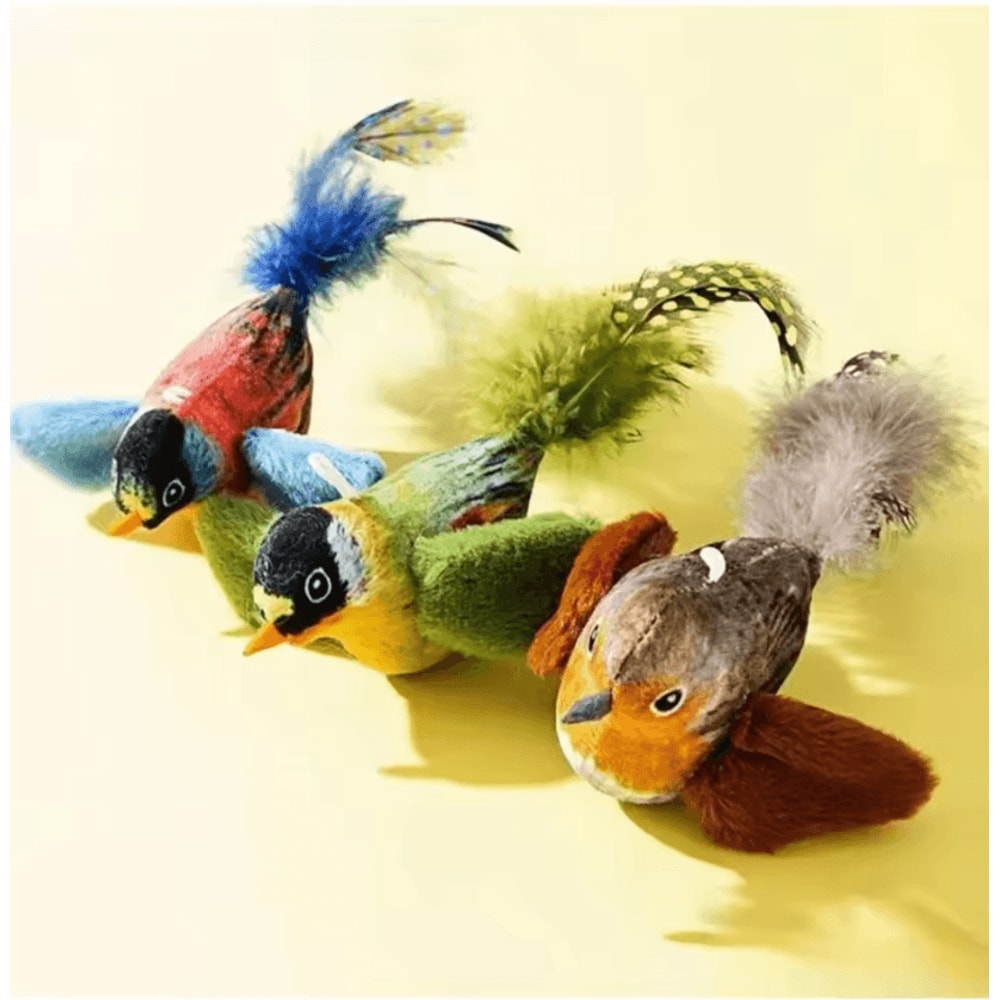 Interactive Chirping Bird Cat Toy With Catnip For Indoor Cats 0