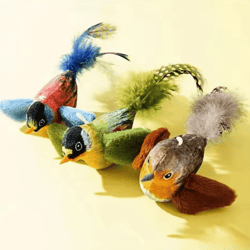 interactive chirping bird cat toy with catnip for indoor cats