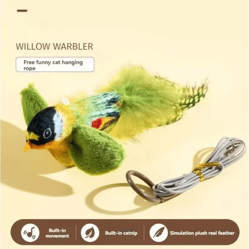 Interactive Chirping Bird Cat Toy With Catnip For Indoor Cats 4