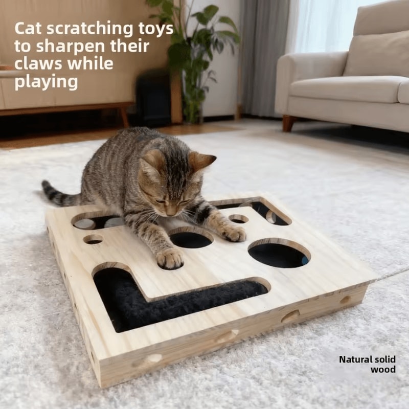 Interactive Cat Nail File Puzzle Box With Bell Ball Maze Tunnel 1