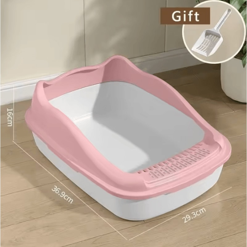 AntiSplash Cat Litter Box Tray For Kittens Indoor Cats 0