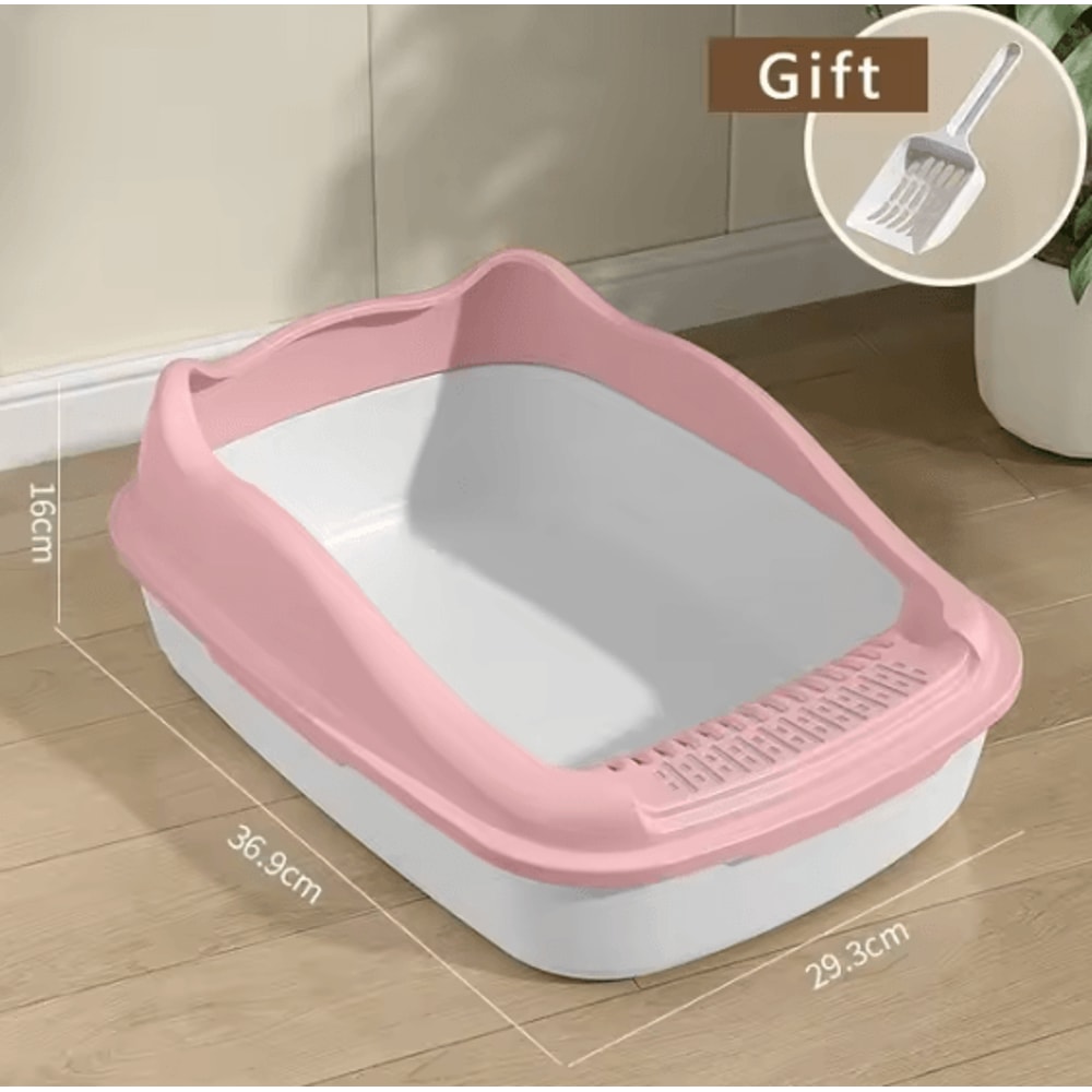 AntiSplash Cat Litter Box Tray For Kittens Indoor Cats 2