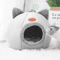 Cute Cat Head Shape SemiEnclosed Warm Cat Bed House 2