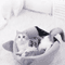Cute Cat Head Shape SemiEnclosed Warm Cat Bed House 3